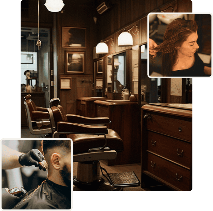 collage of barbershop images